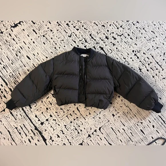 Acne Studios Black Cropped Puffer Jacket - Picture 1 of 7